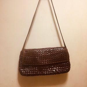 Brown braided hobo purse